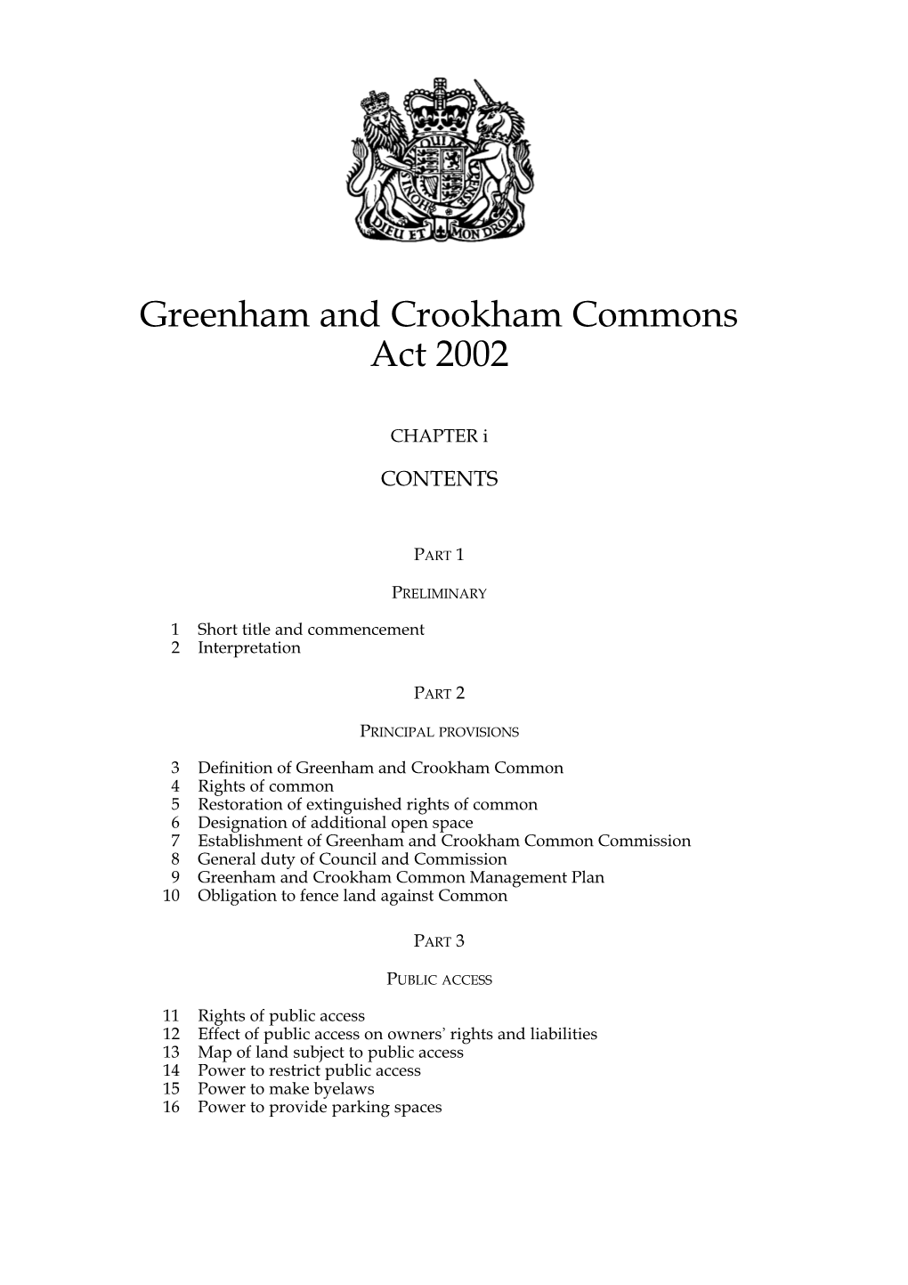 Greenham and Crookham Commons Act 2002