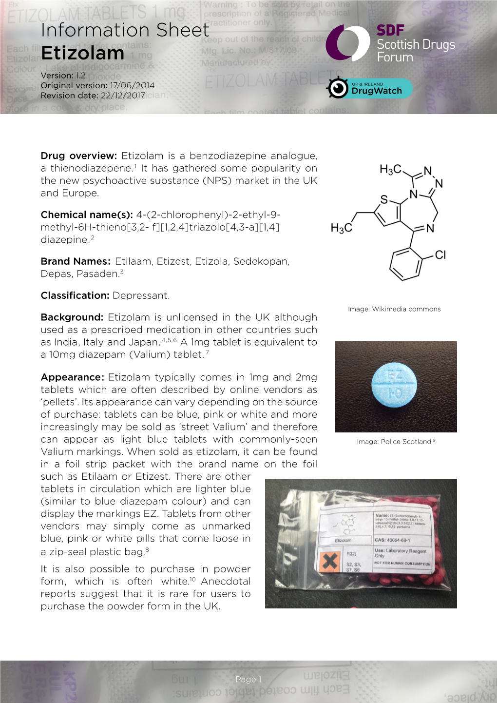 Information Sheet Etizolam