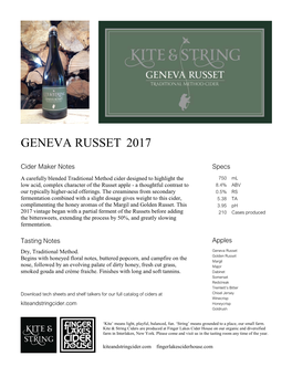 Geneva Russet 2017