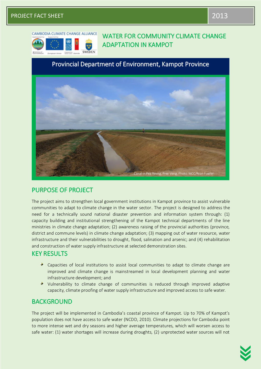 Project Fact Sheet 2013