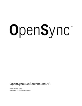Opensync 2.0 Southbound API