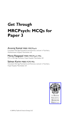 Get Through Mrcpsych: Mcqs for Paper 3