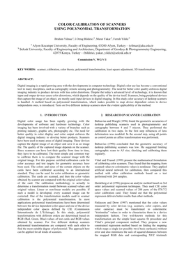 Color Calibration of Scanners Using Polynomial Transformation