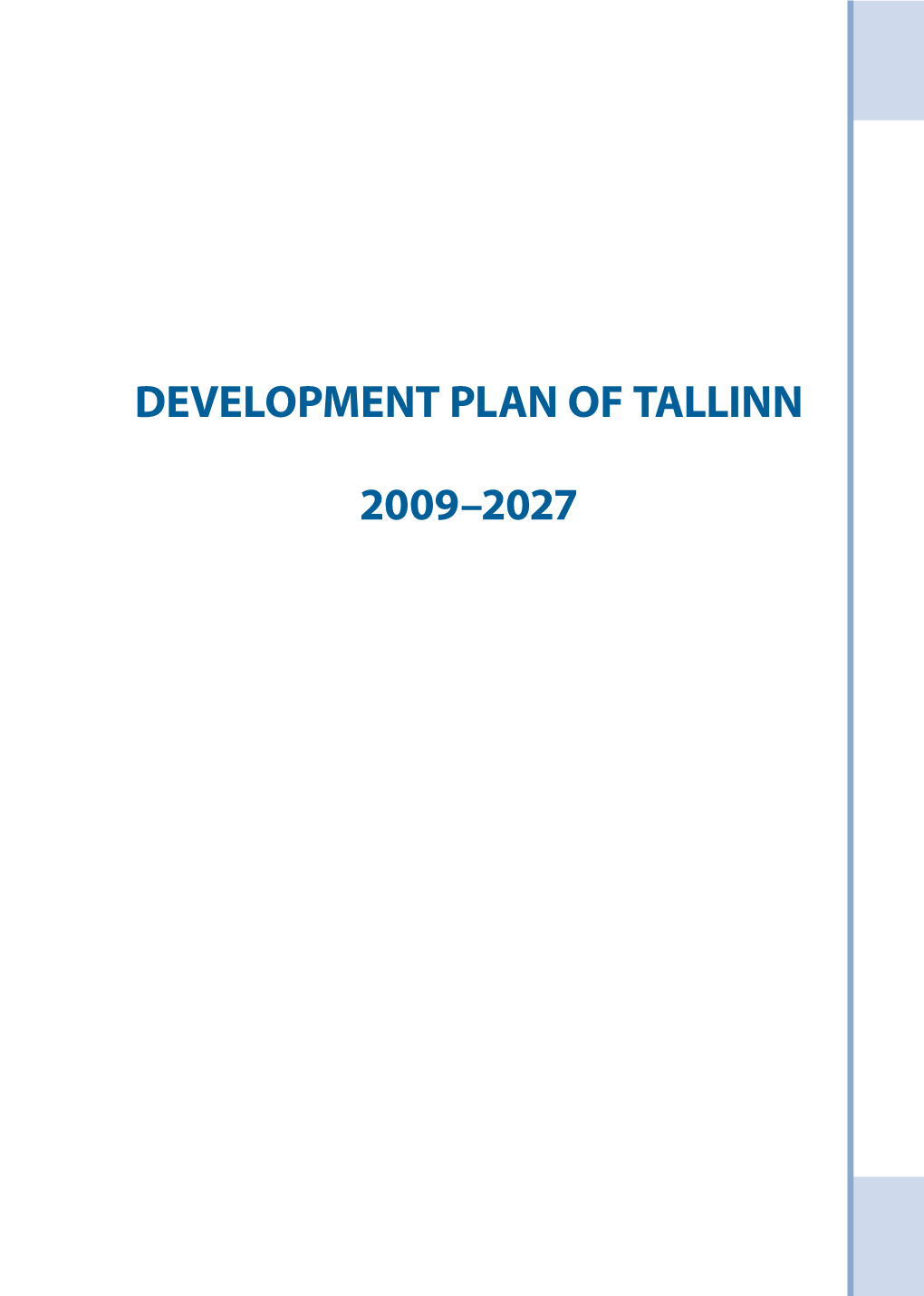 Development Plan of Tallinn 2009–2027