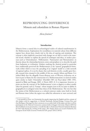 3 REPRODUCING DIFFERENCE Mimesis and Colonialism in Roman Hispania