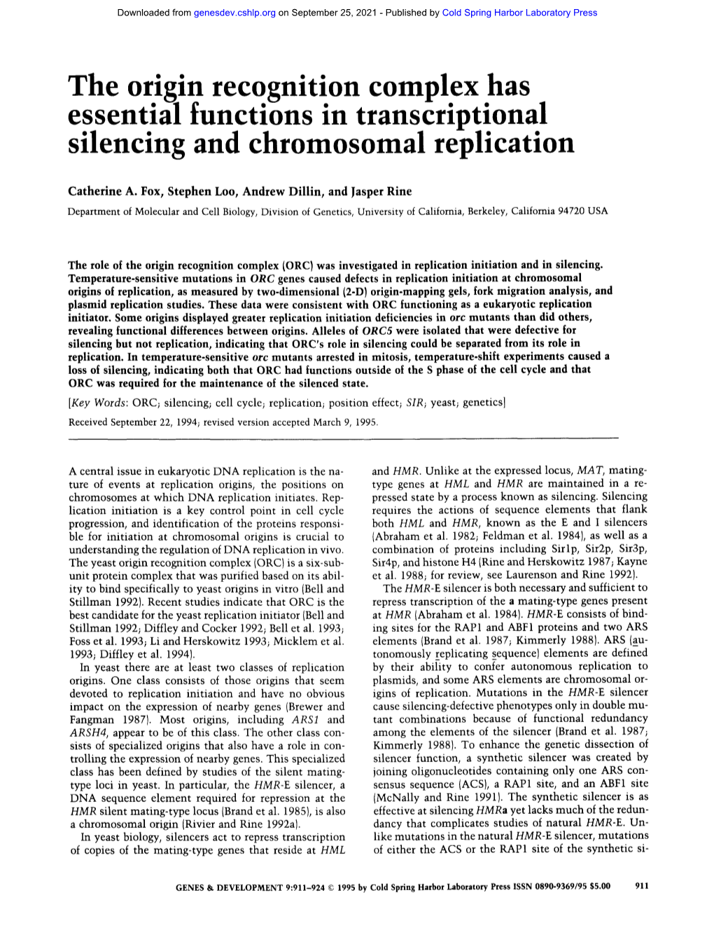 the-origin-recognition-complex-has-essenual-functions-in-transcripuonal