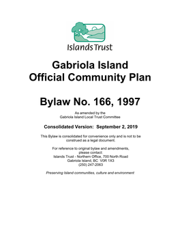 Gabriola Island Official Community Plan Bylaw No. 166, 1997