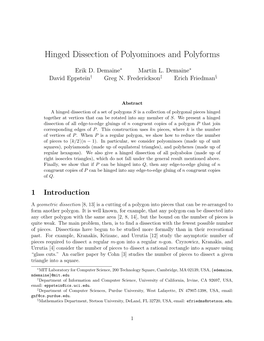 Hinged Dissection of Polyominoes and Polyforms