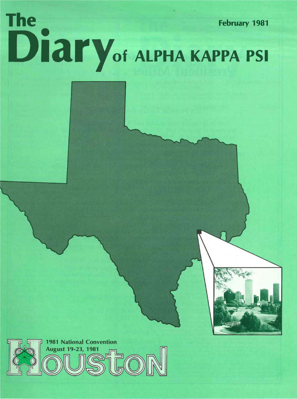 Diar of ALPHA KAPPA PSI from the Desk of President Miller • •