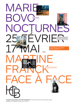 Fondation Henri Cartier-Bresson 79 Rue Des Archives 75003 Paris Mardi Au Dimanche De 11H À 19H 2020