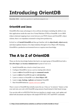 How to Install Orientdb Onto Linux
