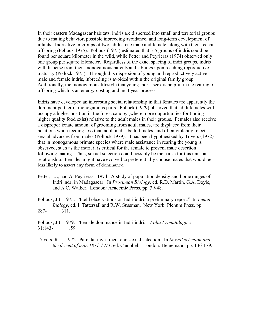 Dispersal and Social Relationships