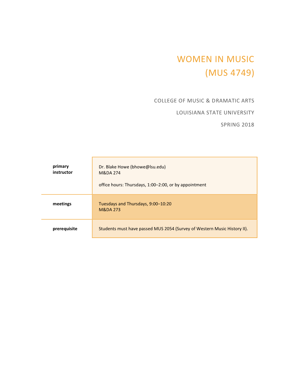 Women in Music (Mus 4749)