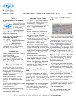 August 3, 2005 the Free-Content News Source That You Can Write! Page 1