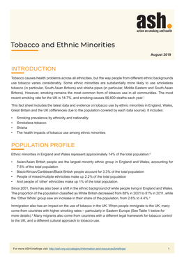 Tobacco and Ethnic Minorities