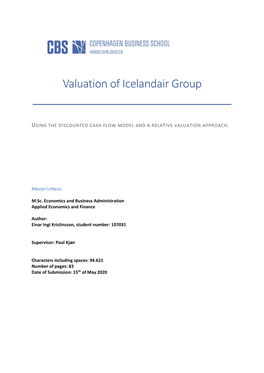 Valuation of Icelandair Group