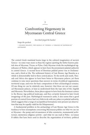 Confronting Hegemony in Mycenaean Central Greece