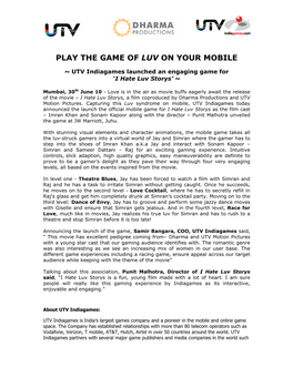 Play the Game of Luv on Your Mobile