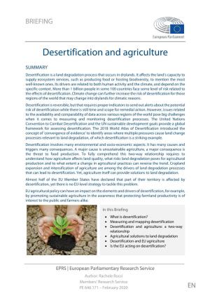 Desertification and Agriculture