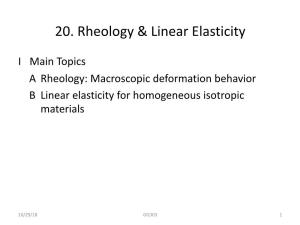 20. Rheology & Linear Elasticity