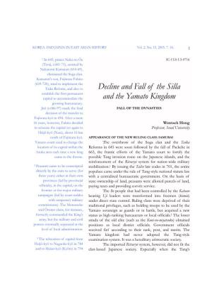 Decline and Fall of the Silla and the Yamato Kingdom