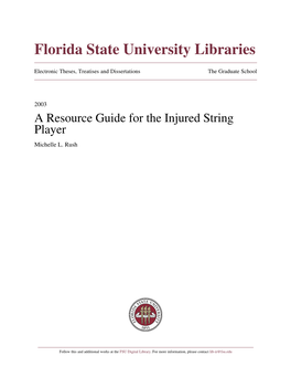 A Resource Guide for the Injured String Player Michelle L