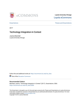 Technology Integration in Context