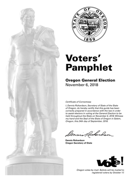 Voters' Pamphlet General Election 2018 for Baker, Crook, Grant