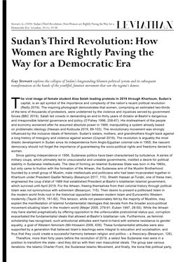 Sudan's Third Revolution