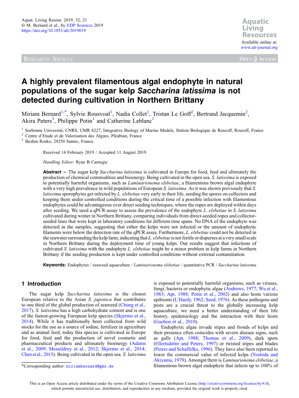 A Highly Prevalent Filamentous Algal