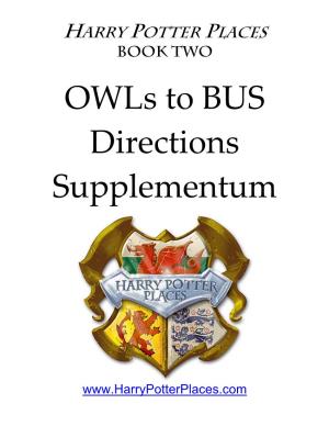 Owls to Oxford Bus Station Directions Supplementum