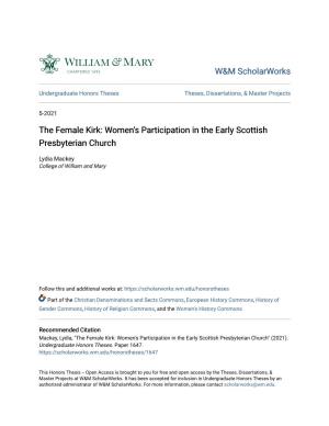 Women's Participation in the Early Scottish Presbyterian Church