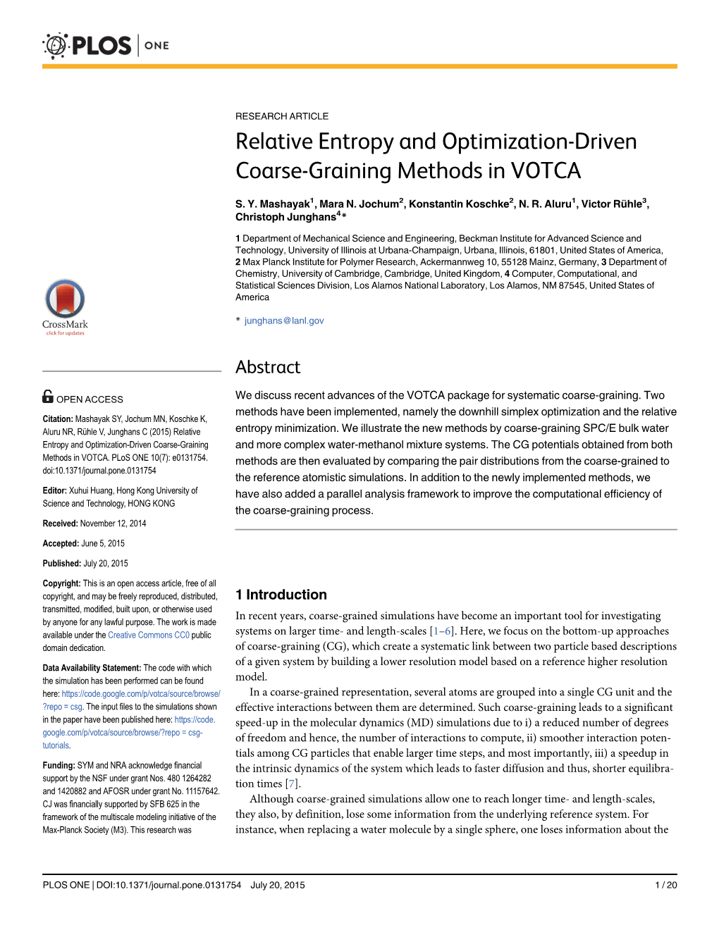 Relative Entropy and Optimization-Driven Coarse-Graining Methods in VOTCA