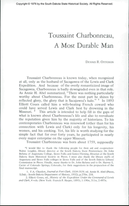 Toussaint Charbonneau, a Most Durable Man