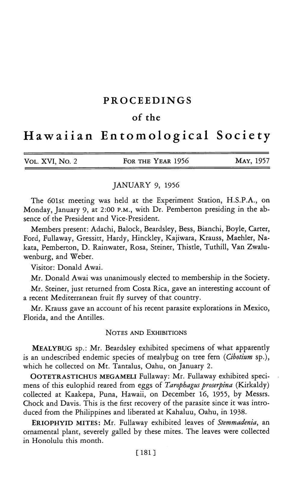 Hawaiian Entomological Society