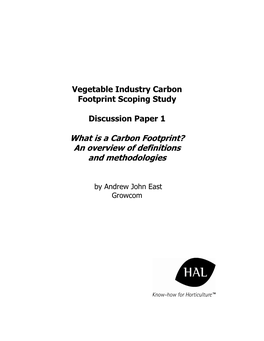 What Is a Carbon Footprint? an Overview of Definitions and Methodologies