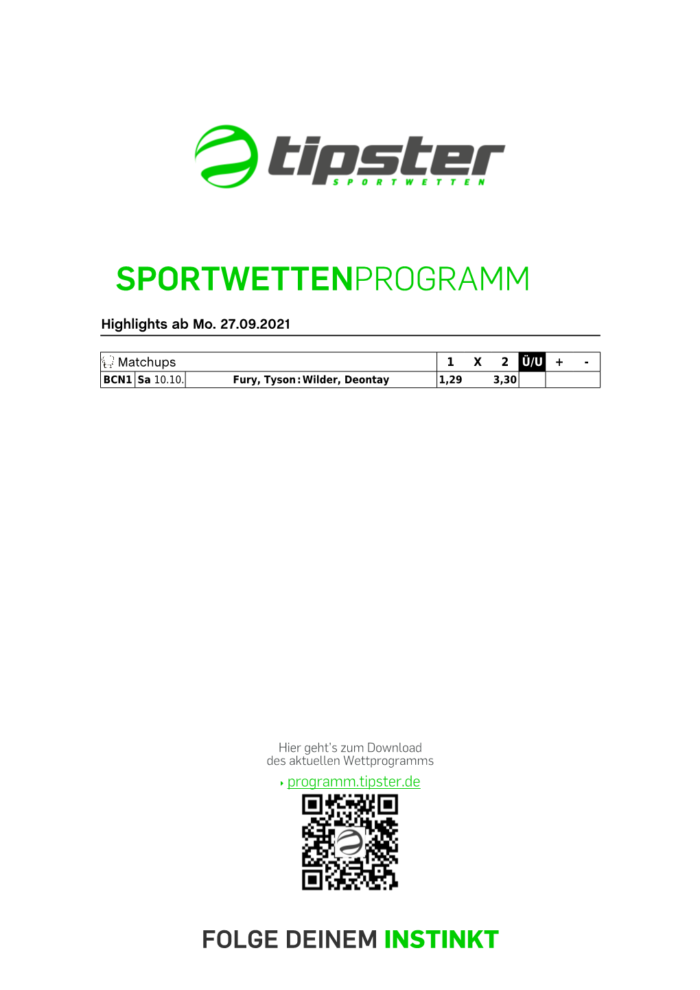 Sportwettenprogramm