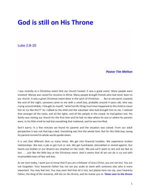 God Is Still on His Throne