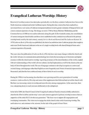 Evangelical Lutheran Worship: History