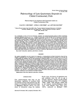 Paleoecology of Late Quaternary Deposits in Chiloe Continental, Chile