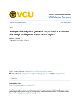 A Comparative Analysis of Geometric Morphometrics Across Two Pseudemys Turtle Species in East Central Virginia