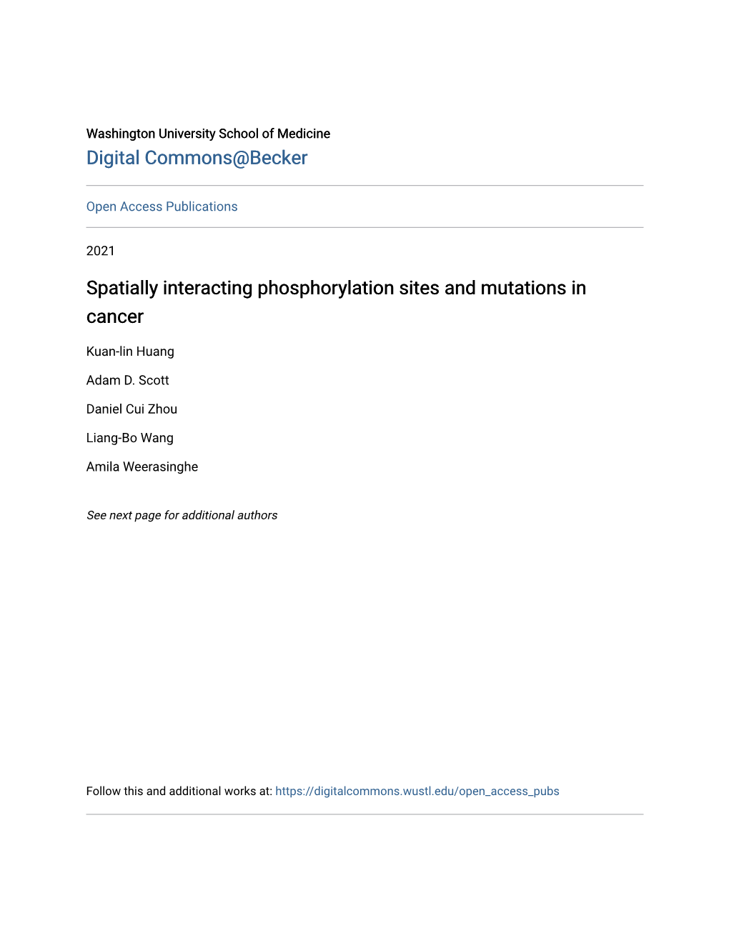 Spatially Interacting Phosphorylation Sites and Mutations in Cancer