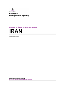 Country of Origin Information Report Iran January 2008