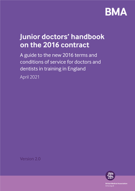 Junior Doctors' Handbook on the 2016 Contract