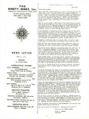 June 1952 NINETY-NINES, Inc