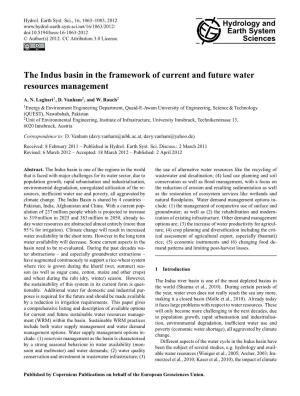The Indus Basin in the Framework of Current and Future Water Resources Management