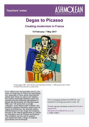 Degas to Picasso Teacher Notes