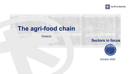 The Agri-Food Chain in Greece, October 2020