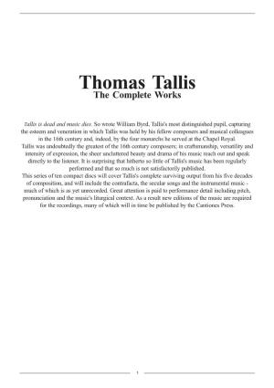 Thomas Tallis the Complete Works