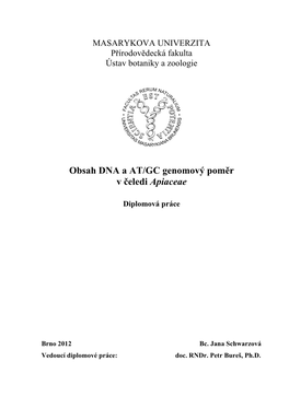 Obsah DNA a AT/GC Genomový Poměr V Čeledi Apiaceae